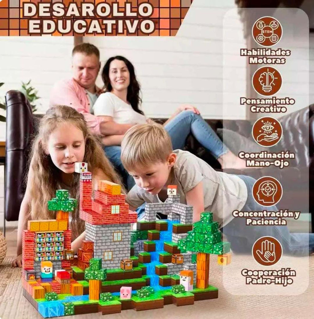 🎁Bloques Magneticos Minecraft 75 piezas